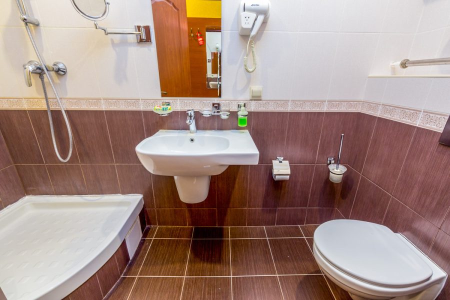 Ванная комната в номере 1 местный 1 комнатный 1 категории новый малогабаритный в санатории Целебный ключ город Ессентуки - фотография