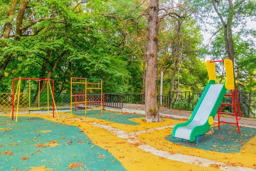 Детская площадка на территории санатория Целебный Ключ город Ессентуки - фотография